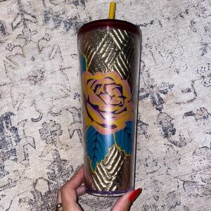Gold rose Starbucks tumbler